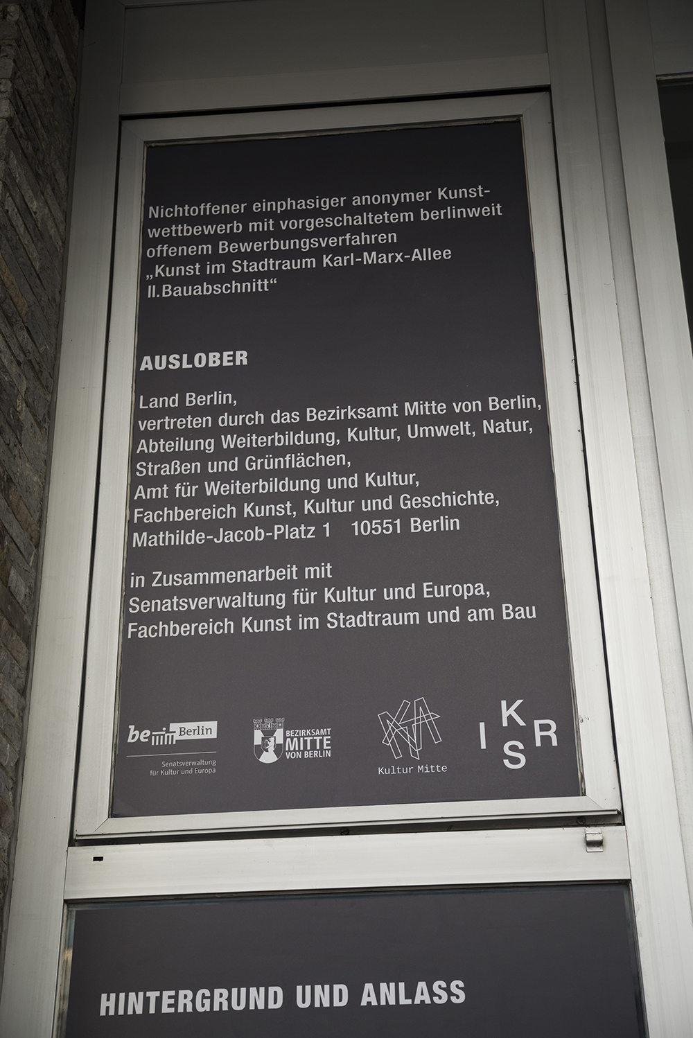 <p>2020<br />
International Bun  -<br />
Kunst im Stadtraum Berlin 'Karl Marx Allee'</p>
